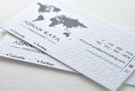 TEXTURED DEBOSSED BUSINESS CARDS