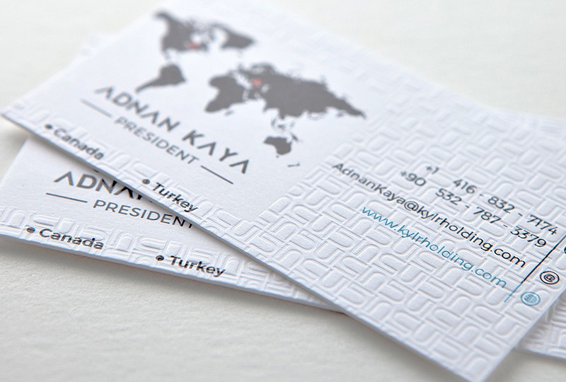 TEXTURED DEBOSSED BUSINESS CARDS